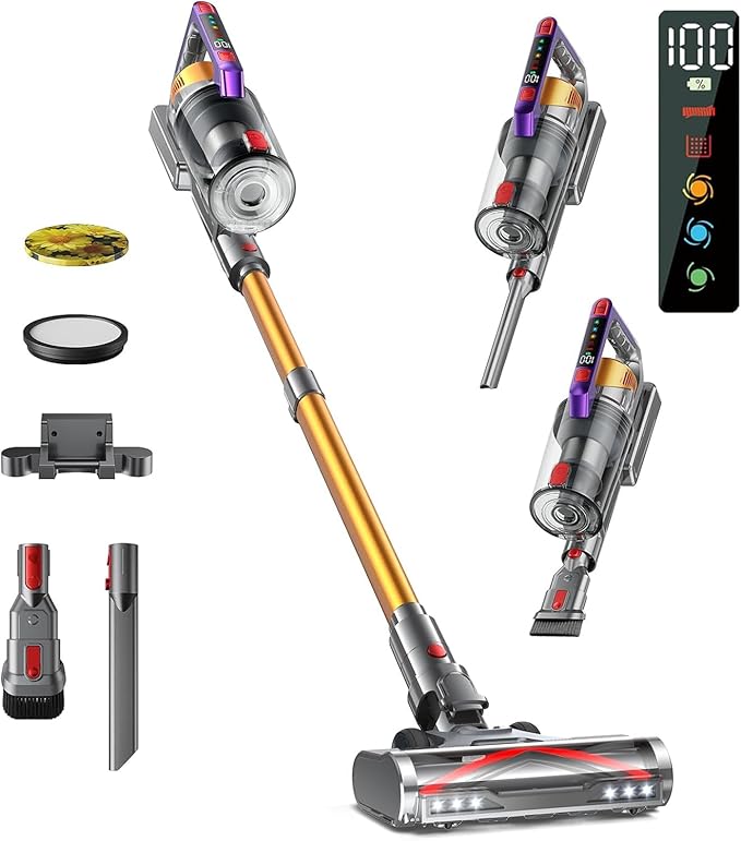 Cordless Vacuum Cleaner, 580W 48KPA 70Mins Vacuum Cleaners by Unknown