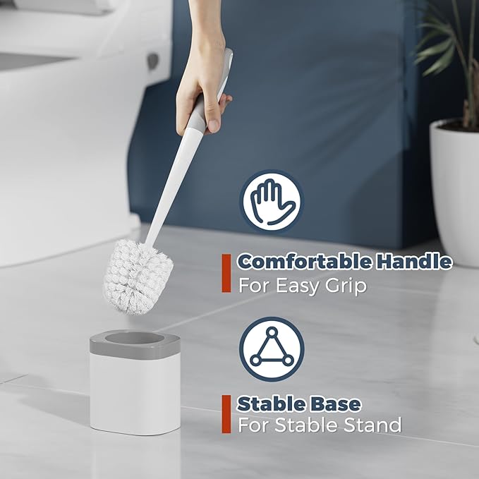 Toilet Brush, 2 Pack Toilet Brush and Holder Set Bathroom Accessories, Toilet - Image 5