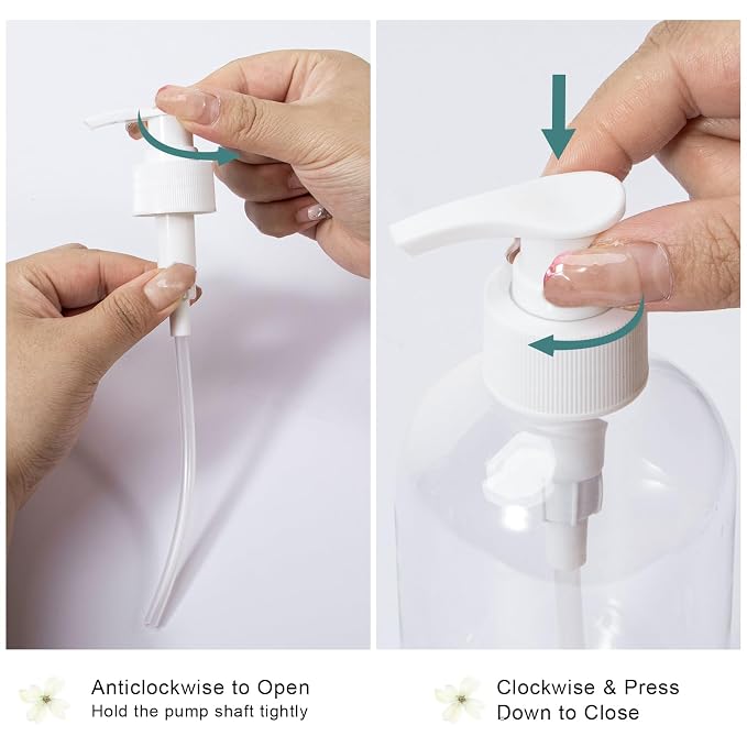 Yebeauty Pump Bottle Dispenser, 2 Pack 13.5oz/400ml Dish Lotion Soap Dispenser - Image 4