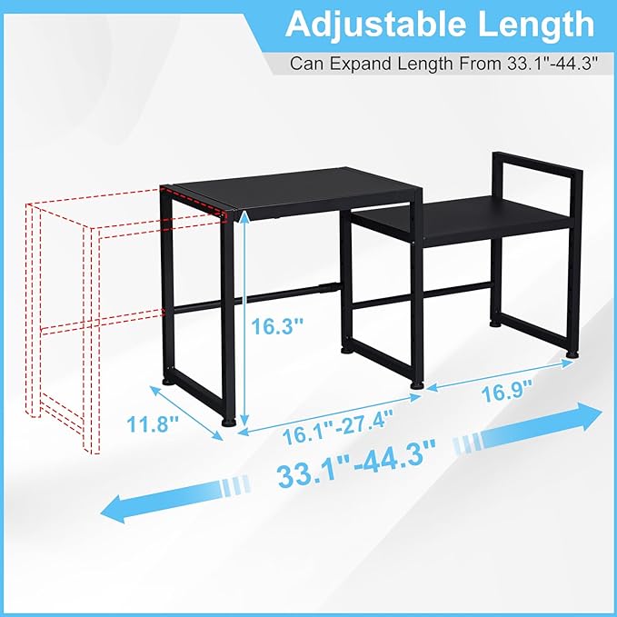 44.3 Inches Expandable Metal Storage Shelves, 150LBS Heavy Duty Shelving Units - Image 3