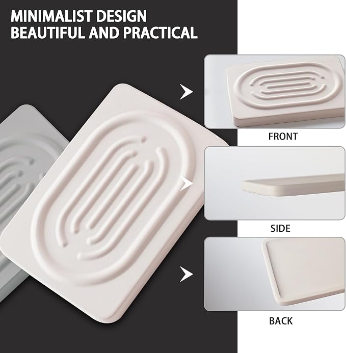 Diatomite Soap Dish for Kitchen Organizer, Quick Dry Sink Caddy Holder for - Image 3