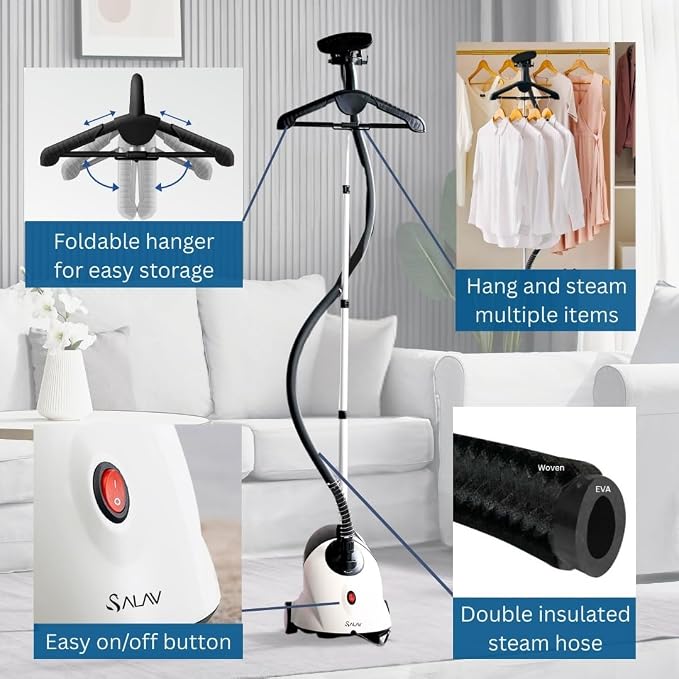SALAV GS18 Full-Size Clothes Steamer - 1500W Power - Image 5