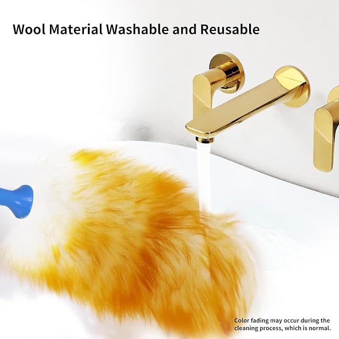 Wool Lambswool Extendable Cleaning Brush Duster 21.2-51.2in, Anti-Static - Image 5