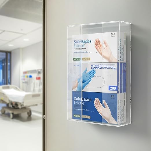 HIIMIEI Acrylic Glove Dispenser Wall Mount, Capacity Of 3 Glove Boxes - Image 5