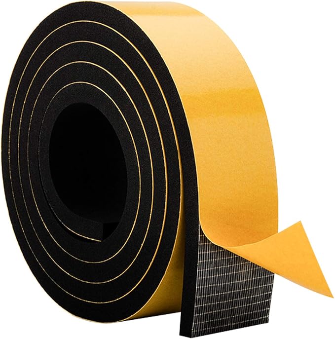 Neoprene Foam Weather Stripping, 2 Inch Wide X 3/8 Inch Thick, Door Jamb Seal by CloudBuyer