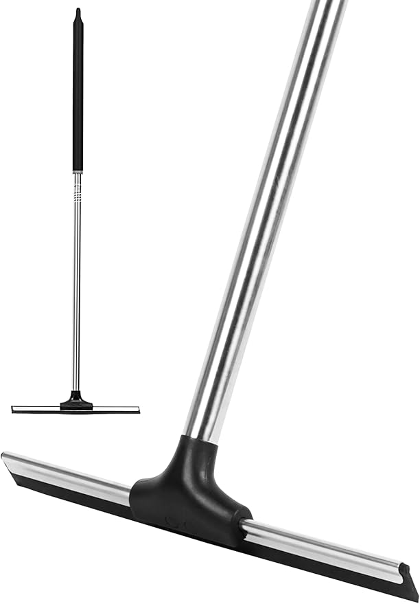 Floor Squeegee Scrubber 59" Long Stainless Steel Handle by Unknown
