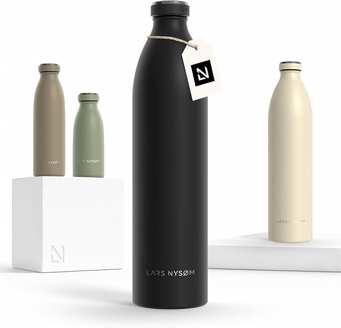 LARS NYSØM Stainless Steel Insulated XL Water Bottle 12oz 17oz 25oz 34oz 51oz | by LN