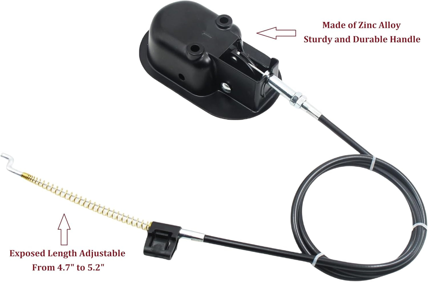 Universal Heavy-Duty Metal Pull Recliner Handle with Cable (Exposed Adjustable 4.7" to 5.2"), Fits Ashley and Other Manufacturer Brands Chair Release Handle for Sofa or Recliner