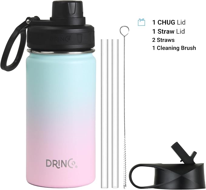 DRINCO Stainless Steel Water Bottle Spout Lid Vacuum Insulated Double Wall - Image 2
