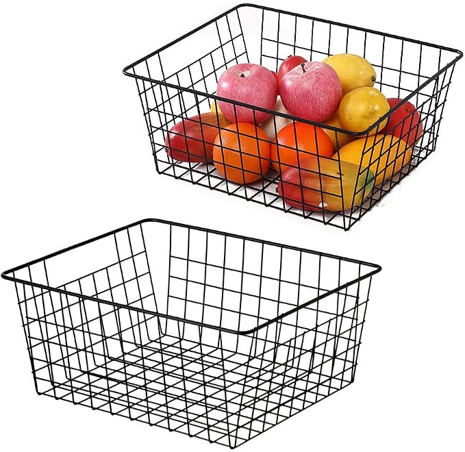 Kitchen Wire Baskets Farmhouse Decor Metal Food Storage Organizer, Household by Aeggplant