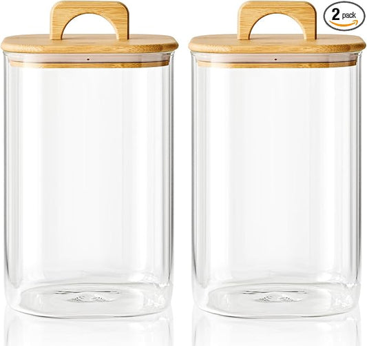 Sweejar 4 qt Large Jars with Bamboo Lids, 1 Gallon Glass Candy Jar with Lid by Sweejarco1949