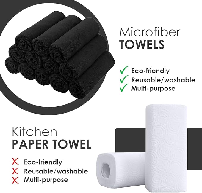 Avalon Towels Microfiber Cleaning Cloths Size 16" x 16", Highly Absorbent - Image 2