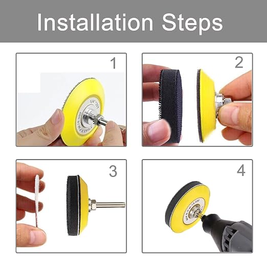 3 Inch Sanding Disc Drill Polishing Kit Sanding Attachment, Backing Pads - Image 3
