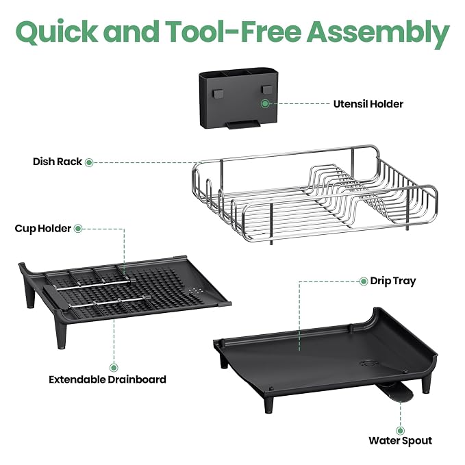 Expandable Dish Drying Rack, Foldable Dish Rack - Image 7