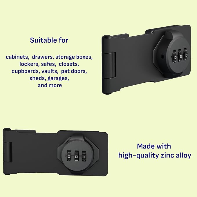 3-Digit Combination Lock, Zinc Alloy, Cabinet Door Latch, Easy DIY Installation - Image 5