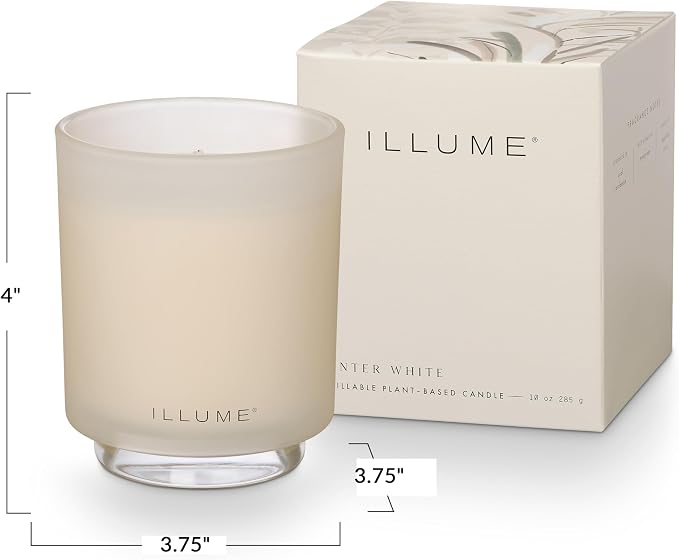 ILLUME Refillable Boxed Glass Candle, Winter White - Image 3
