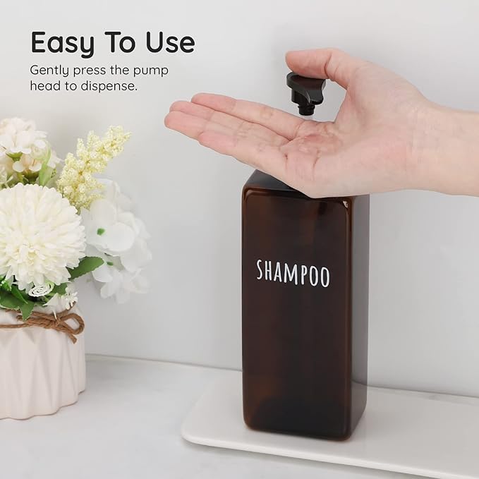 Segbeauty Shampoo and Conditioner Dispenser, 3 Packs 16.9oz Refillable Bathroom - Image 4