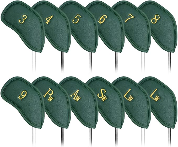 CRAFTSMAN GOLF 12pcs or 1pc Thick Synthetic Leather Golf Iron Head Covers Set - Image 2