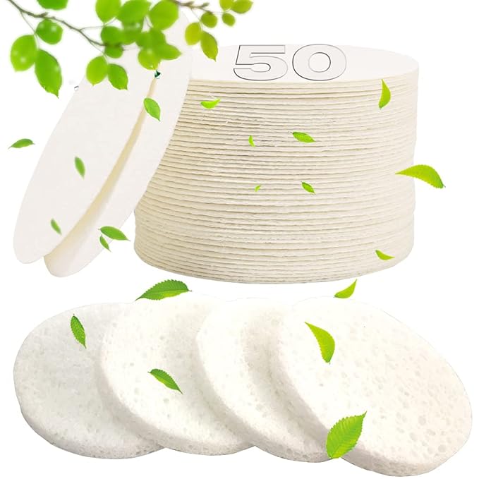 METUUTER 50 PCS Compressed Facial Sponges by METUUTER