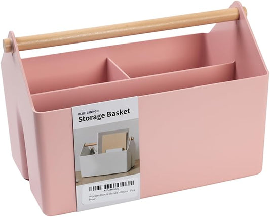 BLUE GINKGO Medium Storage Basket – Plastic Caddy by BLUEGINKGO