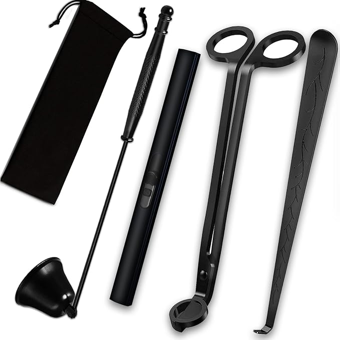 4IN1 Candle Accessory Set, Rechargeable Candle Lighter, Candle Wick Trimmer by KOAKOMI