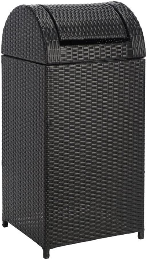 Safavieh Outdoor Collection Serapis Black Wicker Trash Bin by SAFAVIEH