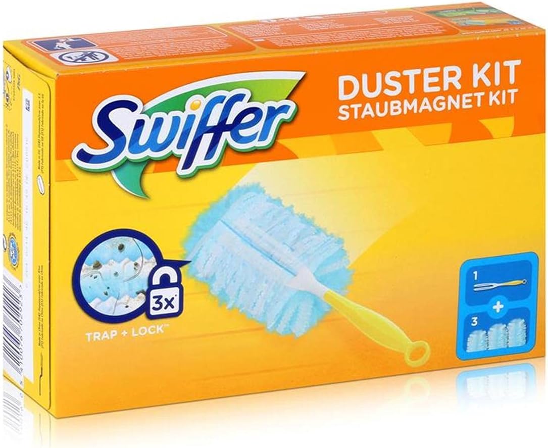 Swiffer Microfibre dust Cleaner Set, 1 Handle and 3 Replacement Pads (Pack of 1x1 Piece)