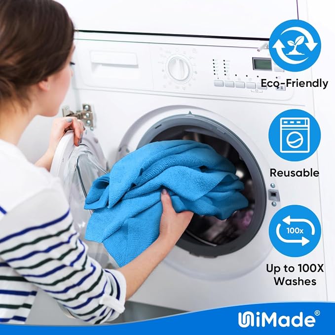Shop Towels Rags, 50 Pack Reusable Shop Rags Bulk Microfiber Cleaning Cloth - Image 6