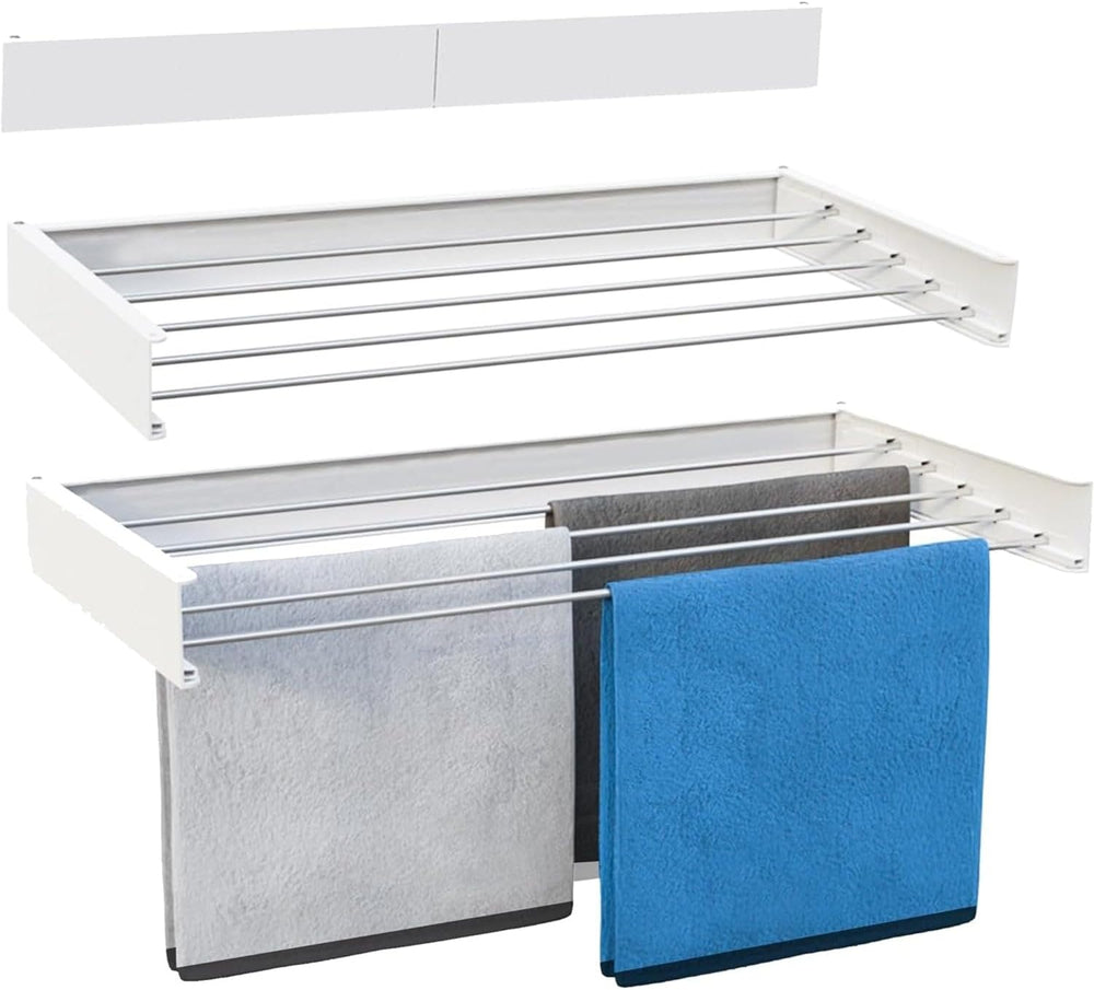 COBRA Wall Mounted Clothes Drying Rack - 40" Foldable Accordion Laundry ...