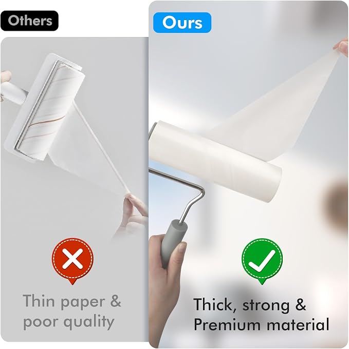 Extra Sticky Large Surface Lint Roller, 6.3'' Giant Lint Roller - Image 4