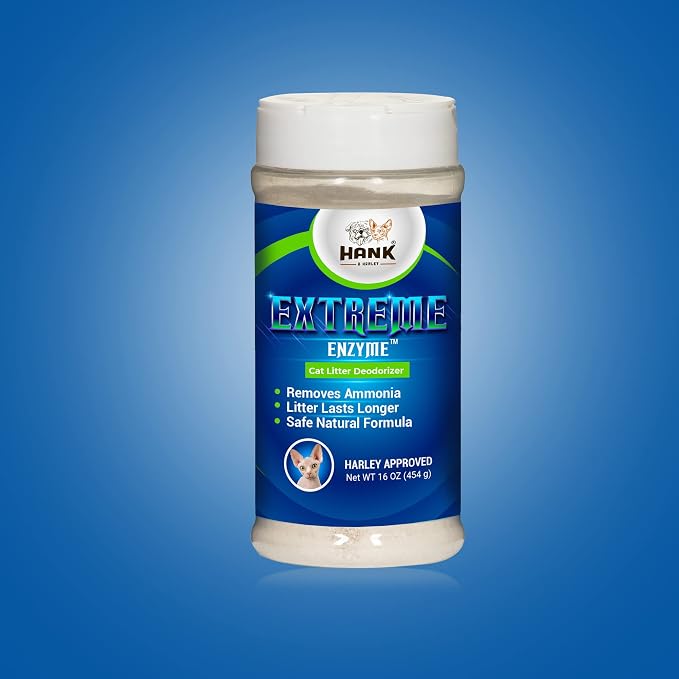 Extreme Enzyme, CAT Litter Odor Eliminator. Triple-Action Deodorizing Powder by Hank+%26+Harley