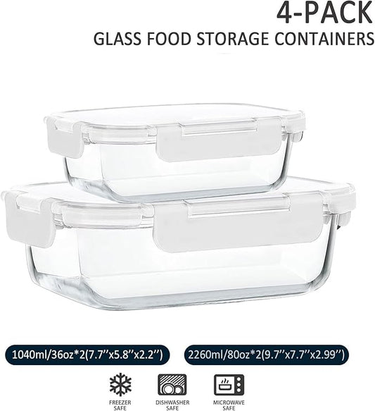 Extra Large Glass Food Storage/Baking Containers Set - Image 2