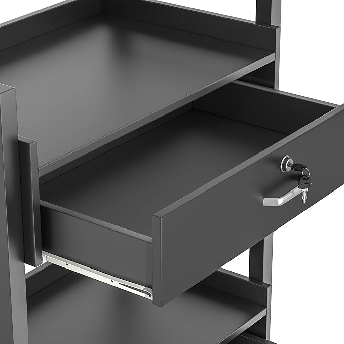 Paddie Salon Trolley Cart, Salon Tray Wooden Mobile Utility Cabinet - Image 5