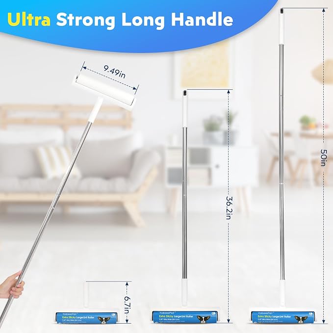 9.49'' Large Lint Rollers for Carpet and Floor, Extra Sticky Giant Rollers - Image 3