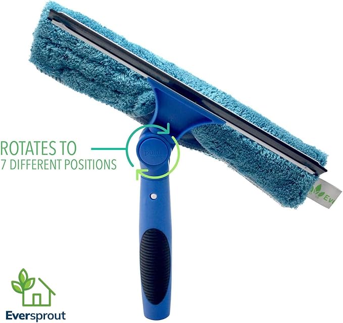 EVERSPROUT Swivel Squeegee & Microfiber Glass Window Scrubber, Light-Weight - Image 2