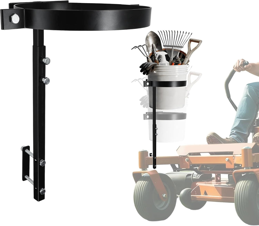 Adjustable 5 Gallon Trash Bucket Holder for Zero Turn Mowers, 11.2" Diam...