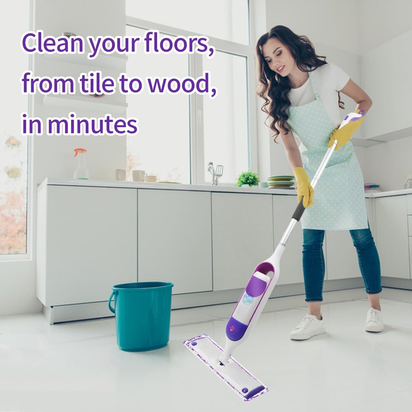 10 Pack Disposable Power Mop Pads for Swiffer Power Mop Pads, Compatible with Swiffer Power Mop Refills, Unscented Spray Replacement Floor Cleaning Refills for urface/Hardwood Floor Cleaning