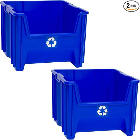 Commercial Industrial Heavy Duty Stackable Open-Front Recycling Bin Box by ReadySpace