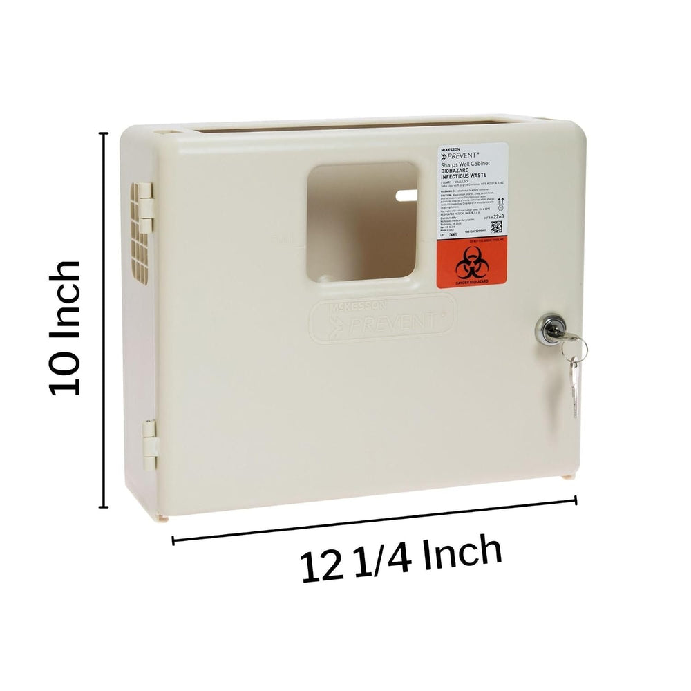 McKesson Prevent Sharps Wall Mounted Cabinet, 12.25 x 4.75 x 10 in, 1 ct