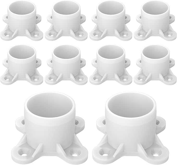 10 Pcs 1" PVC Flange Fittings, Table Screw Caps PVC Fittings by Unknown