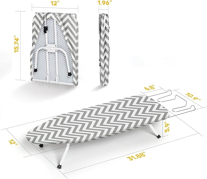 Folding Ironing Board for Small Space, RAINHOL Mini Collapsible Ironing Boards - Image 6