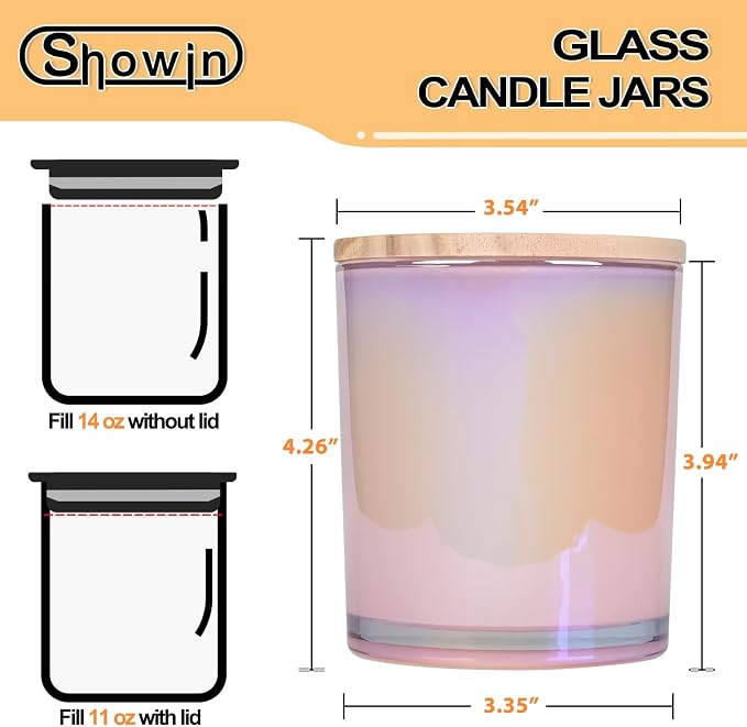 Thick Candle Jars for Making Candles 12 Pcs, 14 OZ Empty Jars - Image 2