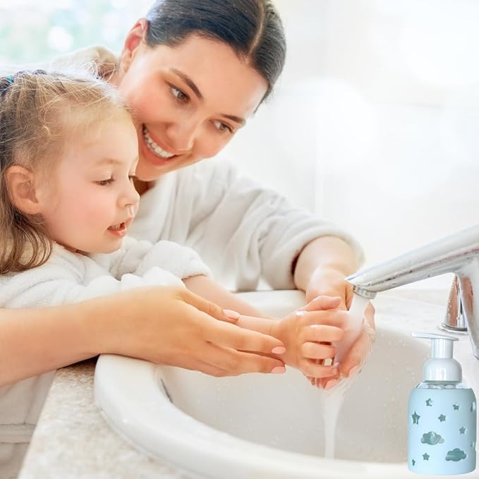 SoCal Suds & Company Glass Foaming Hand Soap Dispenser, Soft Grip Silicone - Image 3