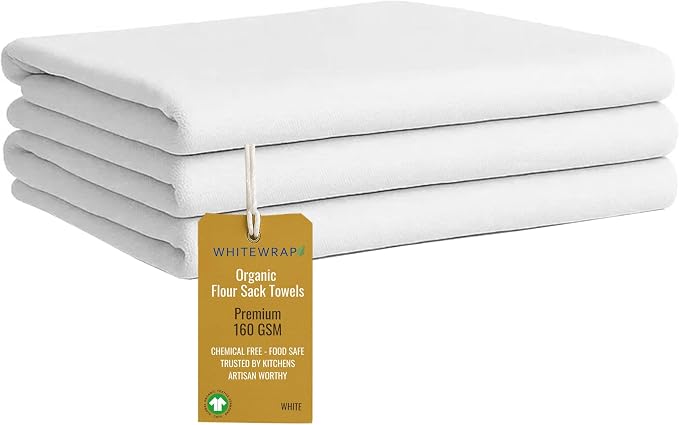 Flour Sack Towels| Tea Towel for Crafts| Kitchen Dish Cotton Blank Towel for by WHITEWRAP