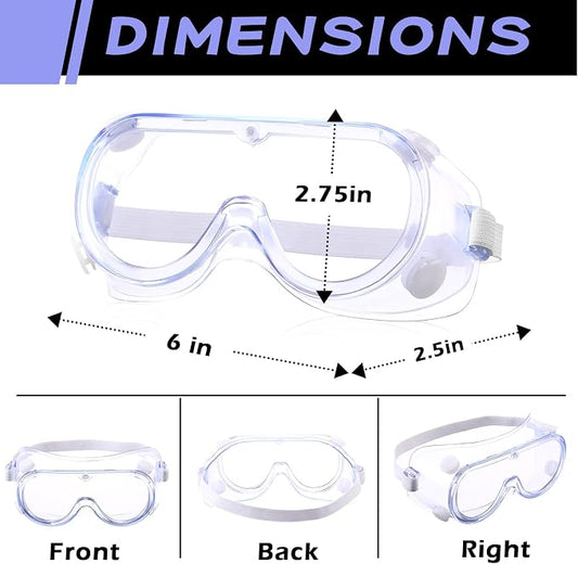 Yunsailing Protective Safety Goggles Lab Over Glasses Clear Anti Fog Eye - Image 2