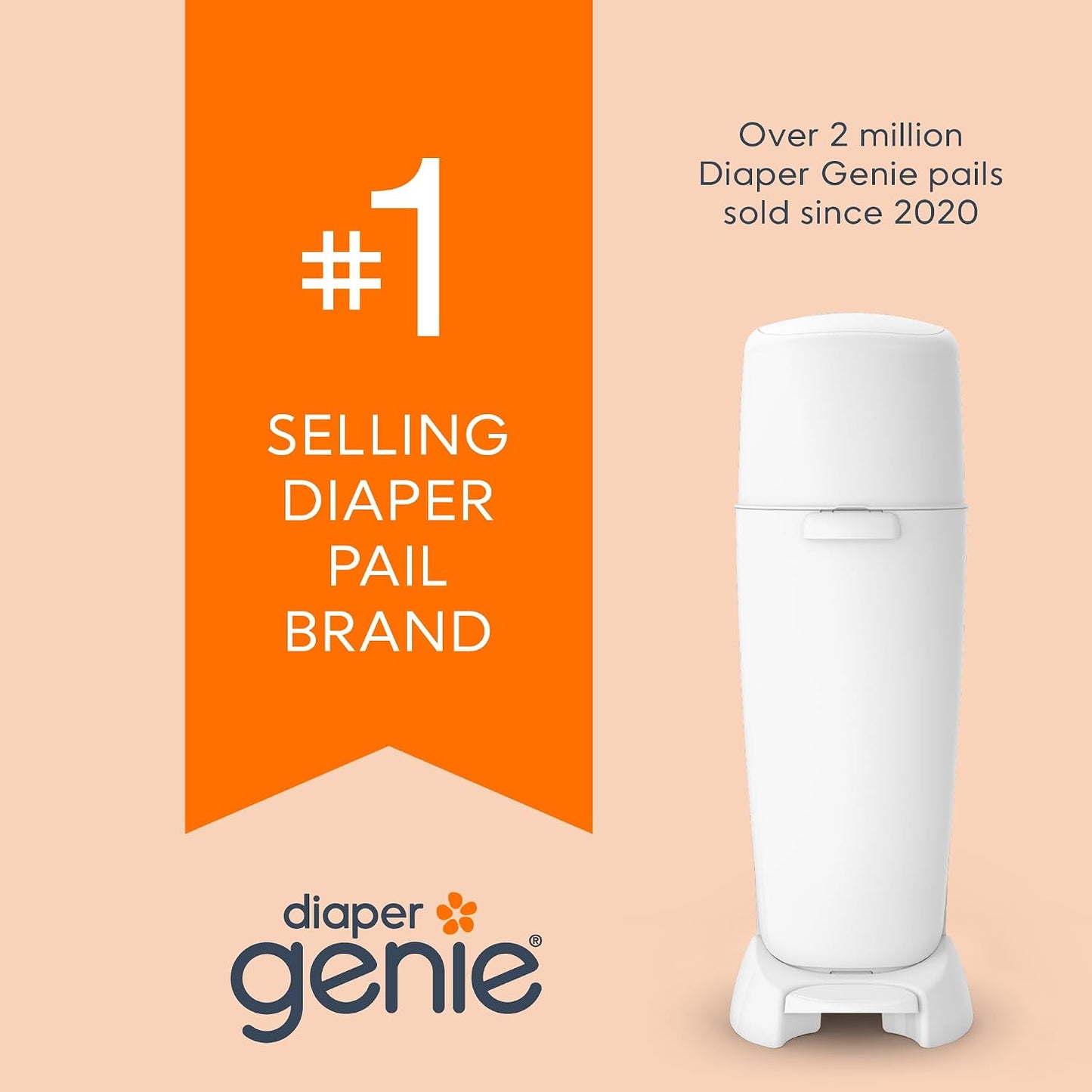 Diaper Genie Bags Refills 240 Count (Pack of 1) with Max Odor Lock | Holds Up to 240 Newborn Diapers | Fits Diaper Genie Complete | Unscented diaper pail refill bags with Max Odor Lock Technology help lock in odors and holds up to 240 newborn diapers.