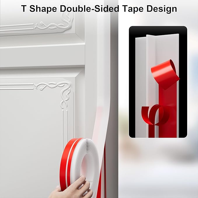 T-Shaped Door Draft Stopper, 1.37 in x 40 Ft Silicone Seal Strip - Image 5