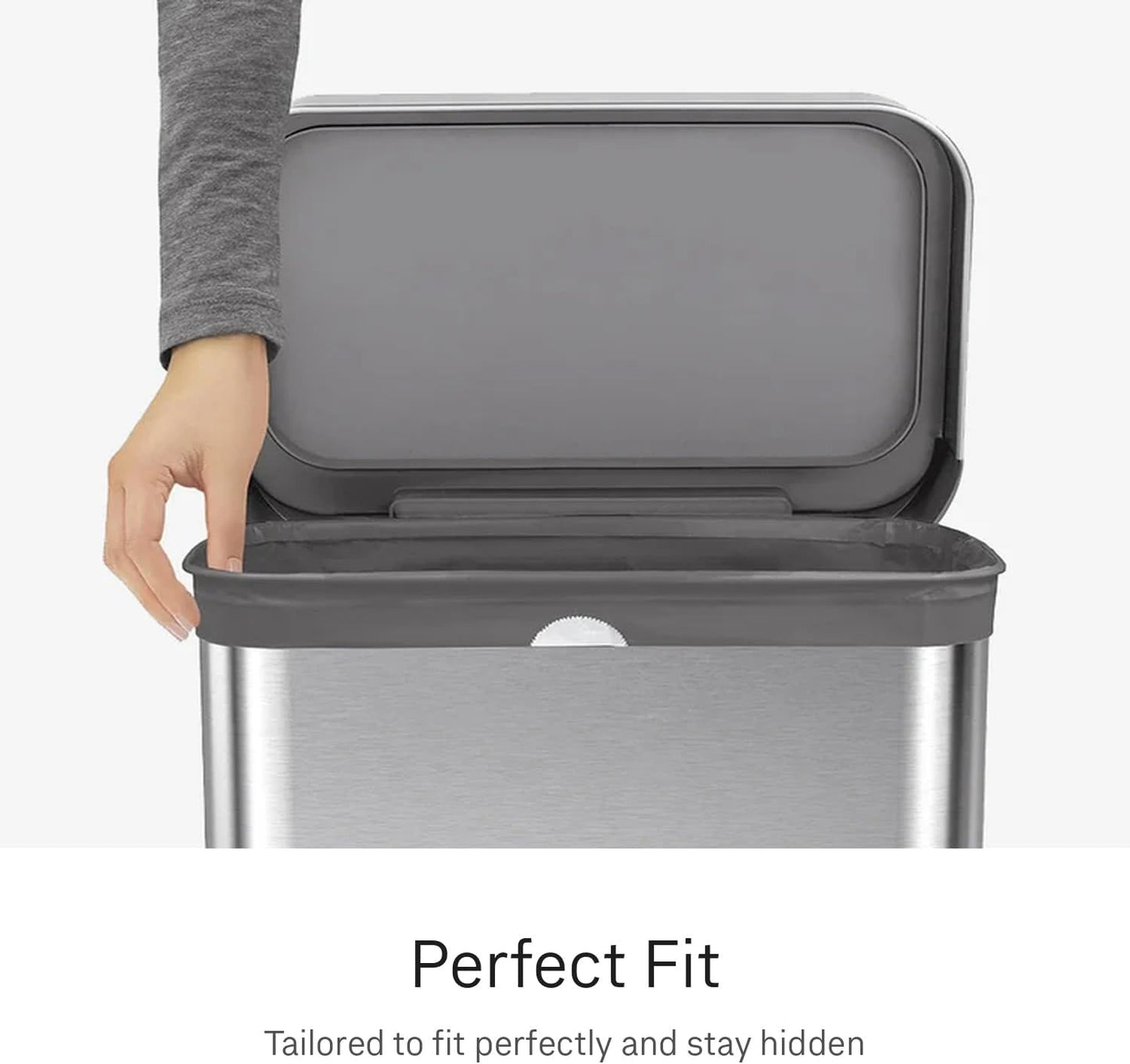 simplehuman Code J 100 Count Odorsorb® Custom Fit Liners, Drawstring Odor Absorbing Trash Bags, One-by-One Mess-Free Dispense, Extra Thick & Double Seamed, 50% PCR Plastic, 38-45 Liter / 10-12 Gallon