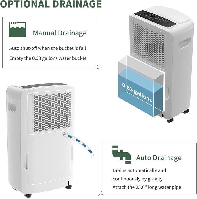 Shinco 40 Pints Dehumidifier for Home and Basements, 2000 Sq.Ft Dehumidifiers - Image 4