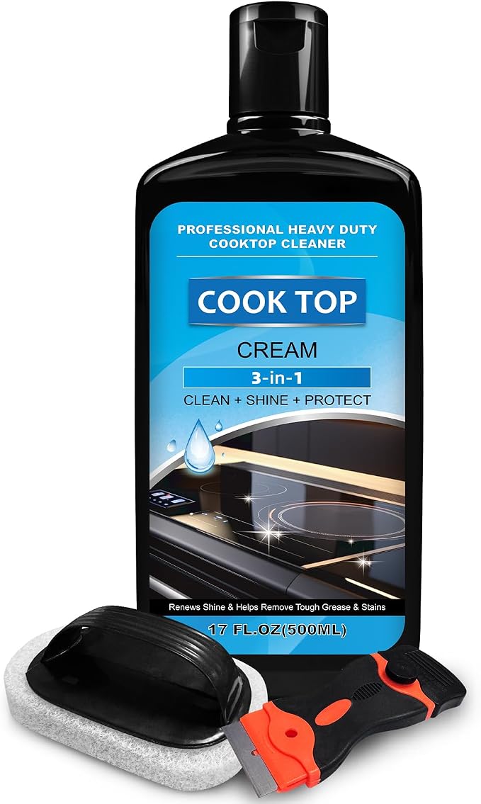 Cooktop and Stove Top Cleaner Kit, Glass Cooktop Cleaner Combo Kit by WYCOON